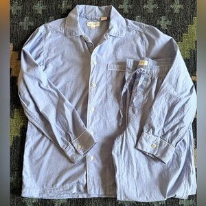 J. Crew Pajama Set Womens XS Blue 100% Cotton Button Up Sleepwear Loungewear